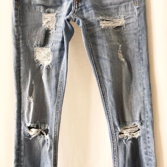 Rag & Bone distressed light wash Skinny Jeans 24 - Picture 3 of 10